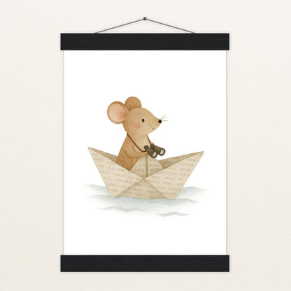 Mimi die Maus - Motiv: "Papierschiff" Poster mit Leisten von tinylearner
