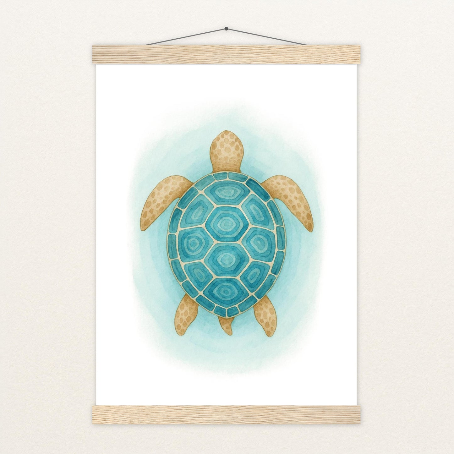 Sora die Schildkröte - Motiv: "Treiben" Poster mit Leisten von tinylearner