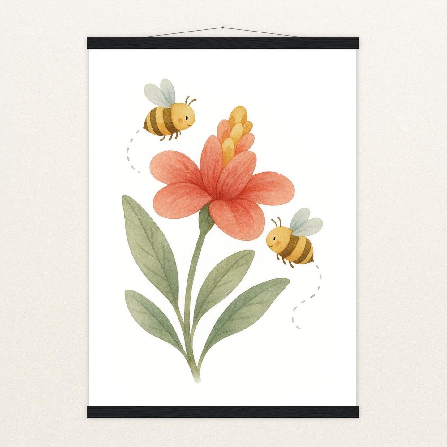 Bibi die Biene - Motiv: "Blume" Poster mit Leisten von tinylearner