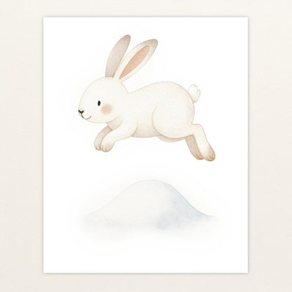 Sina der Schneehase - Motiv: "Schneehügel" Poster von tinylearner