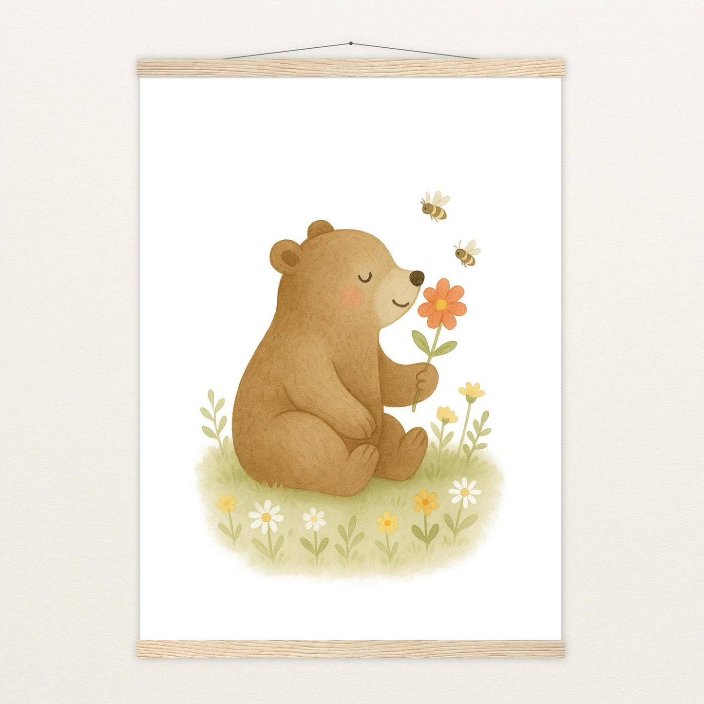 Balu der Bär - Motiv: "Blume" Poster mit Leisten von tinylearner