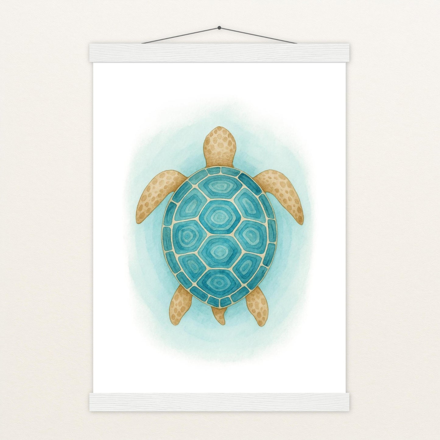 Sora die Schildkröte - Motiv: "Treiben" Poster mit Leisten von tinylearner