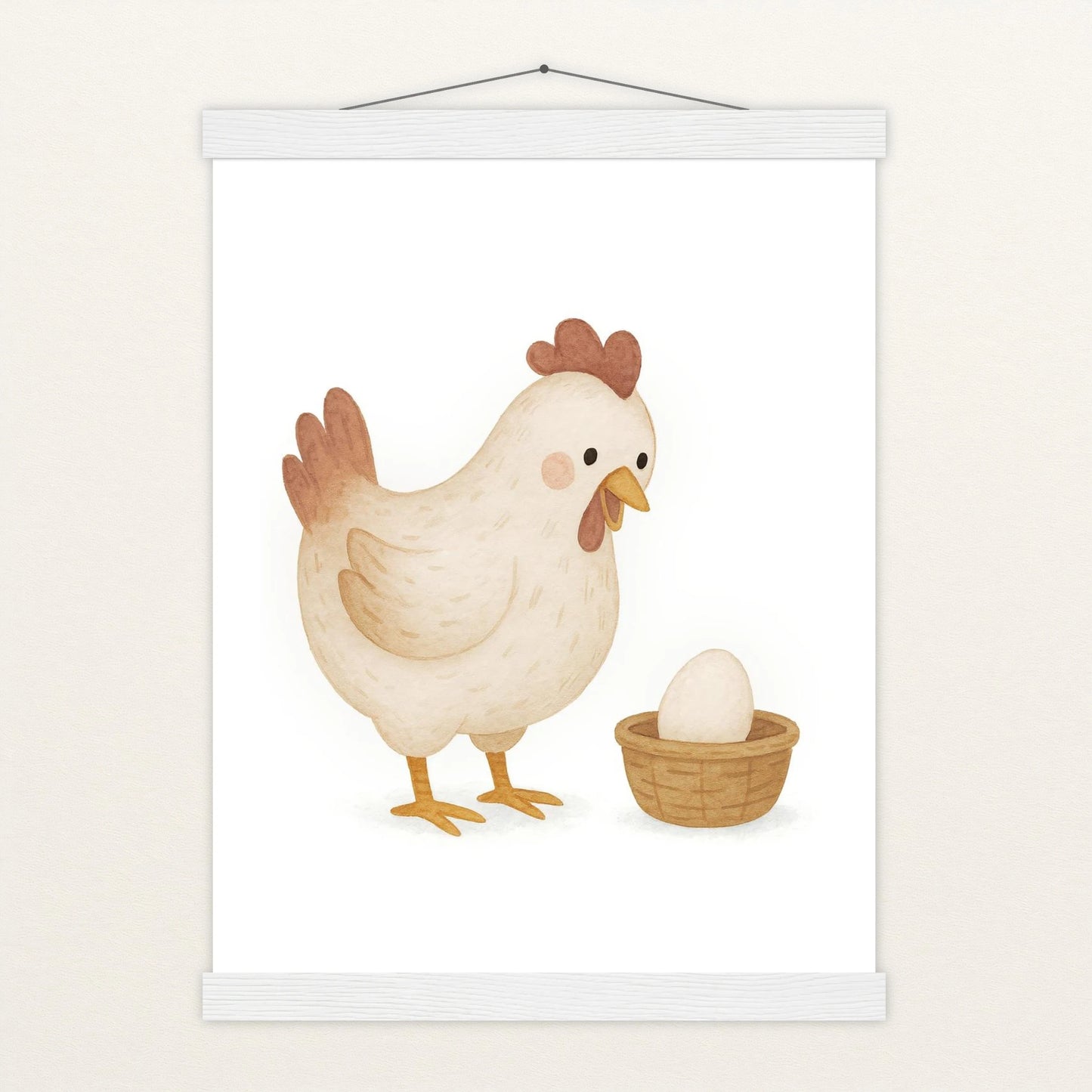 Hanni das Huhn - Motiv: "Ei" Poster mit Leisten von tinylearner