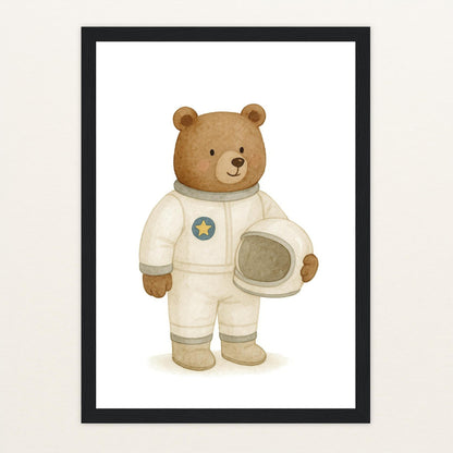 Balu der Bär - Motiv: "Astronaut" Poster mit Holzrahmen von tinylearner