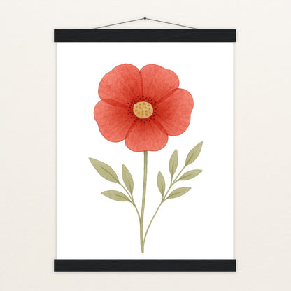 Mohnblume Poster mit Leisten von tinylearner