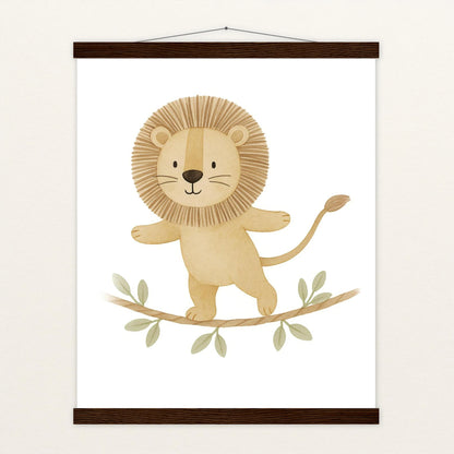 Leo der Löwe - Motiv: "Seiltanz" Poster mit Leisten von tinylearner