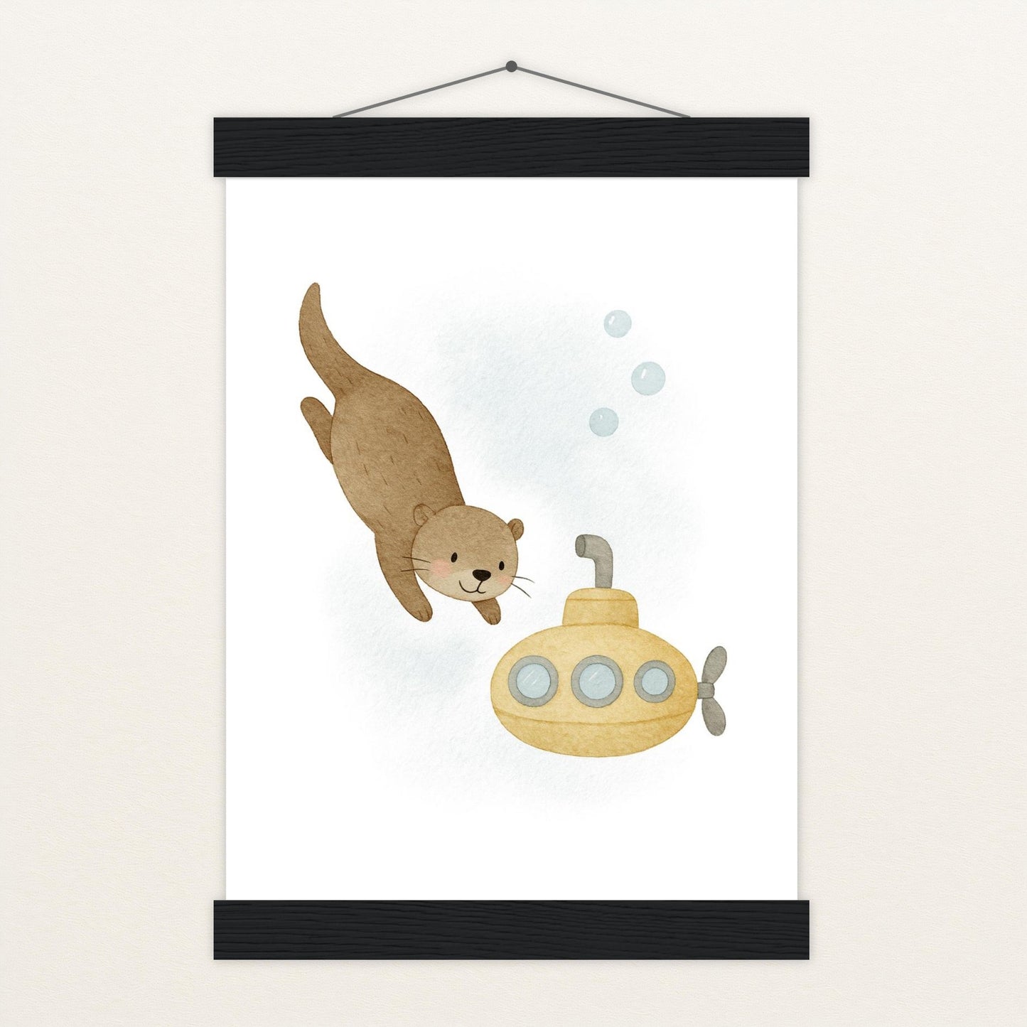Otti der Otter - Motiv: "U-Boot" Poster mit Leisten von tinylearner