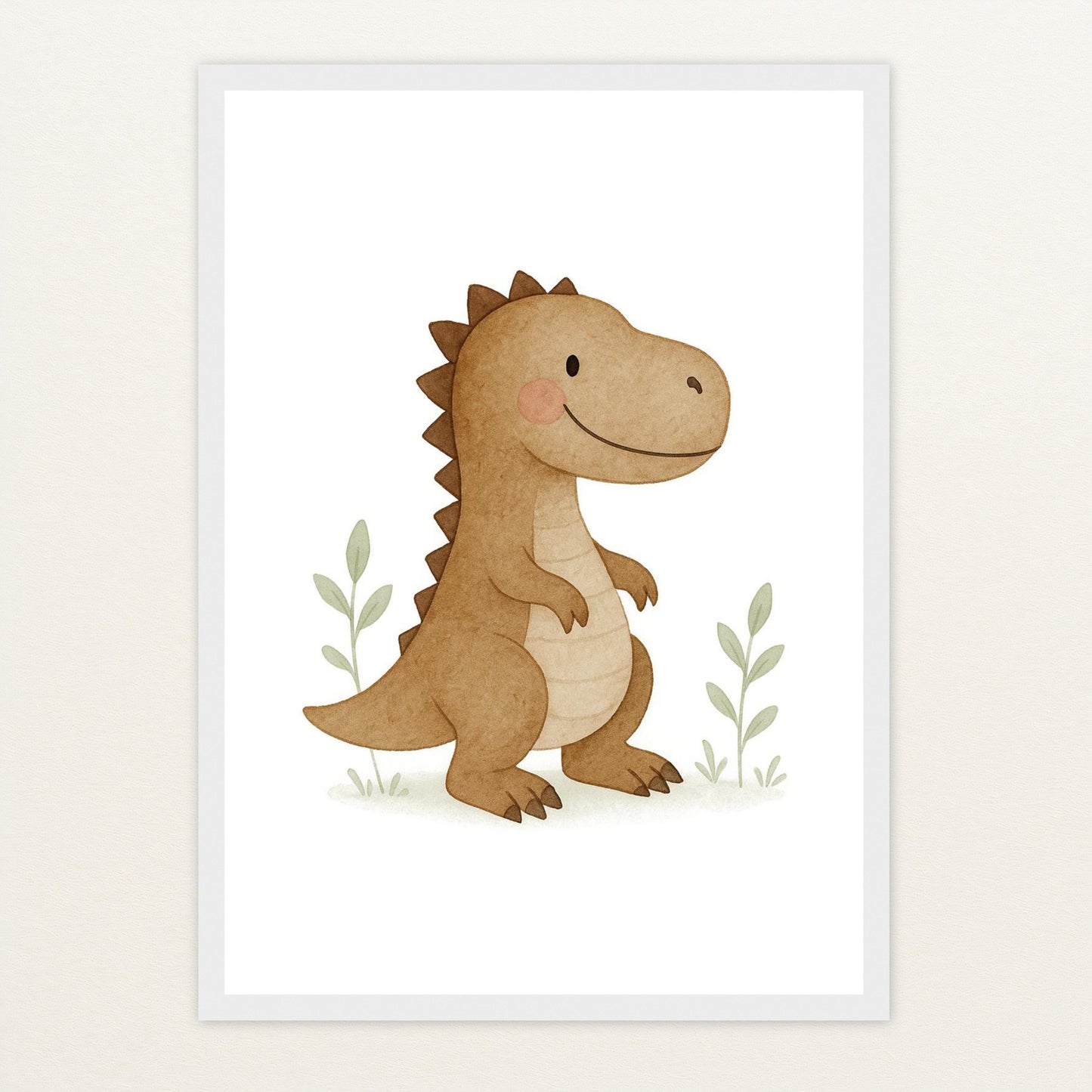 Dinosaurier T-Rex Poster mit Holzrahmen von tinylearner