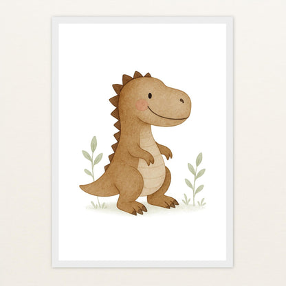 Dinosaurier T-Rex Poster mit Holzrahmen von tinylearner
