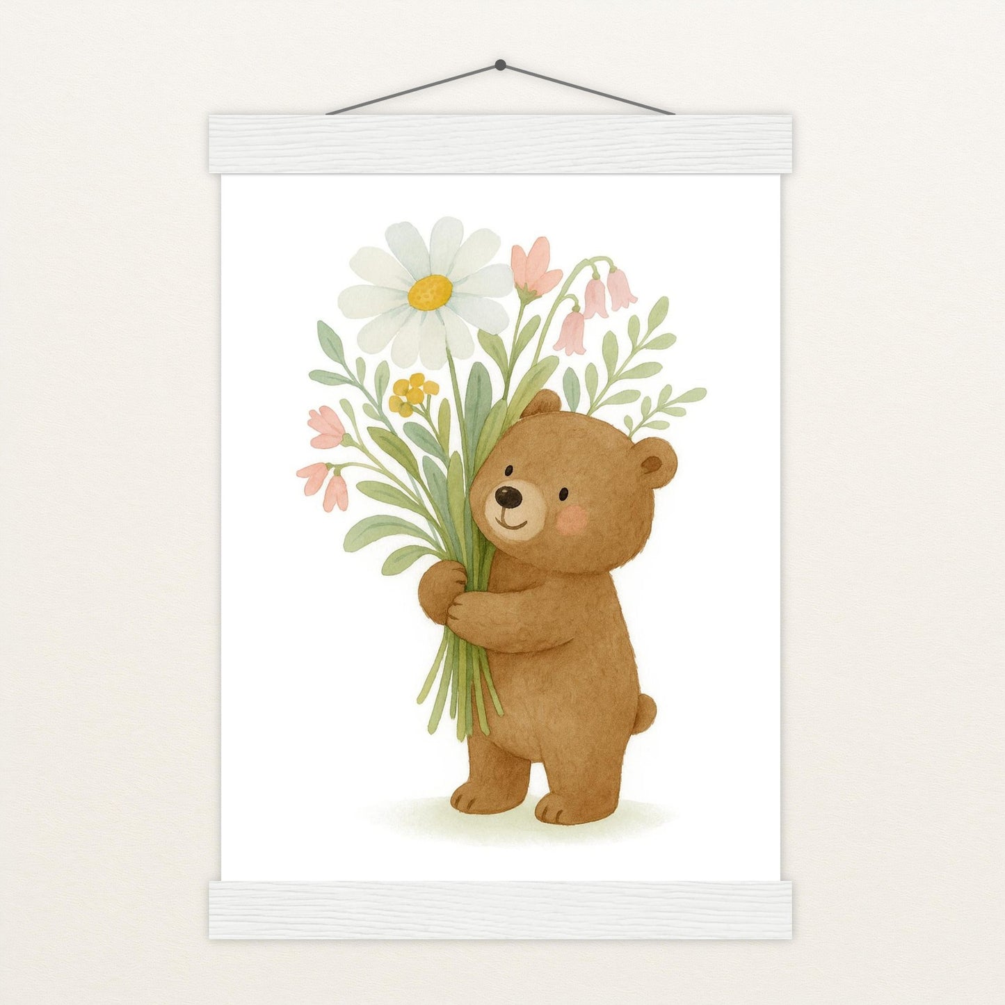Balu der Bär - Motiv: "Blumenstrauß" Poster mit Leisten von tinylearner