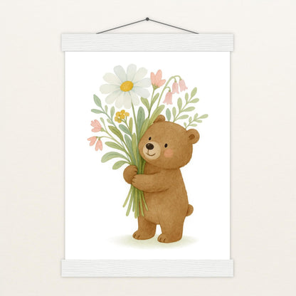 Balu der Bär - Motiv: "Blumenstrauß" Poster mit Leisten von tinylearner
