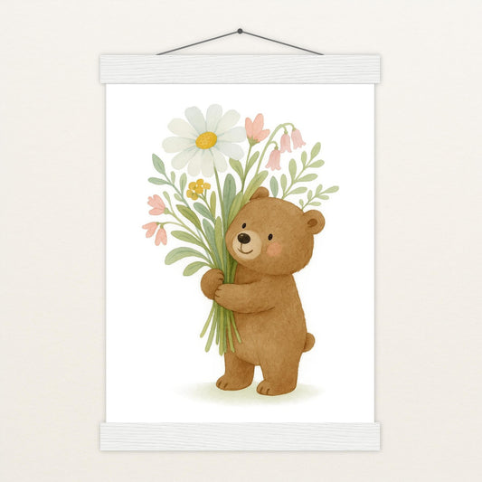 Balu der Bär - Motiv: "Blumenstrauß" Poster mit Leisten von tinylearner