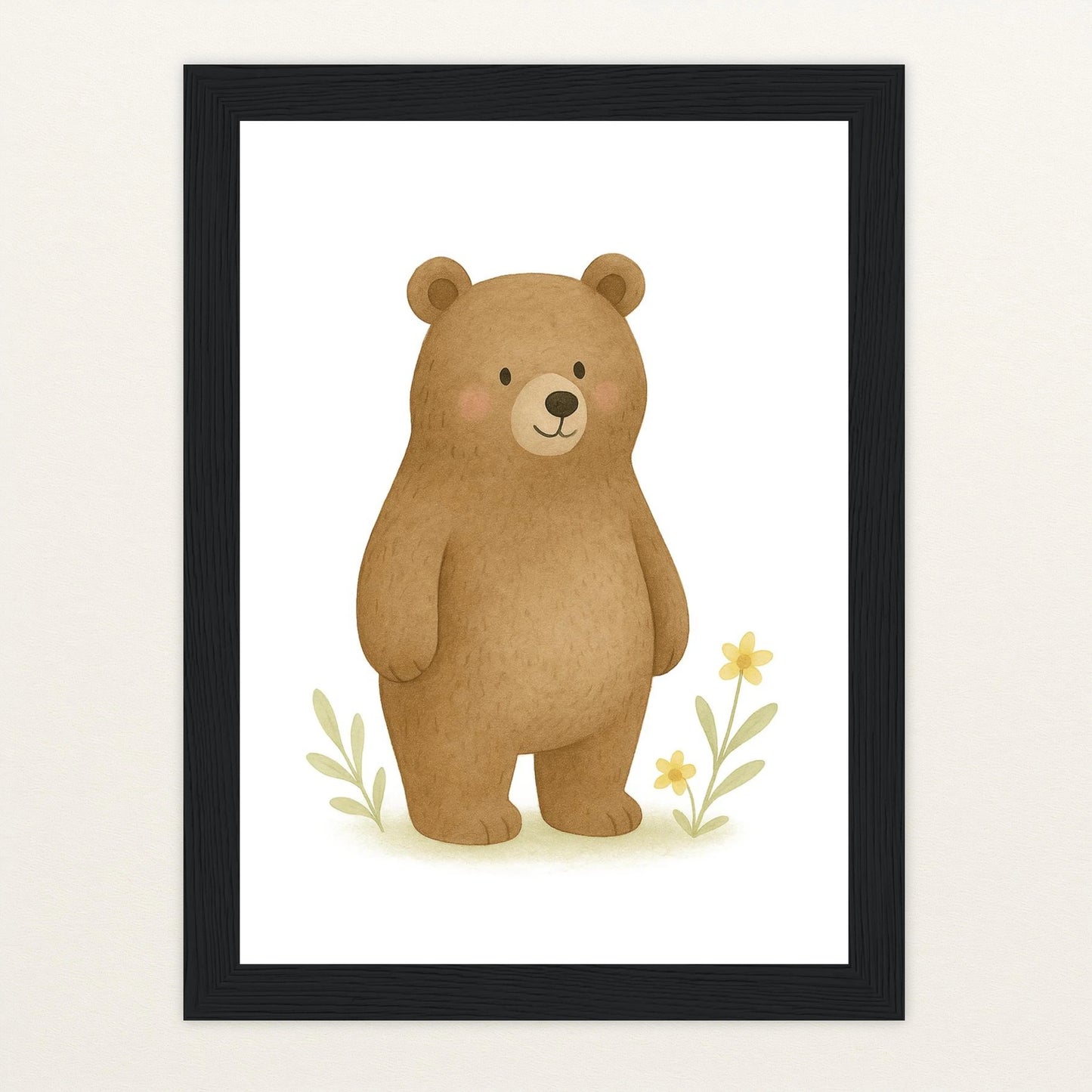 Balu der Bär Poster mit Holzrahmen von tinylearner