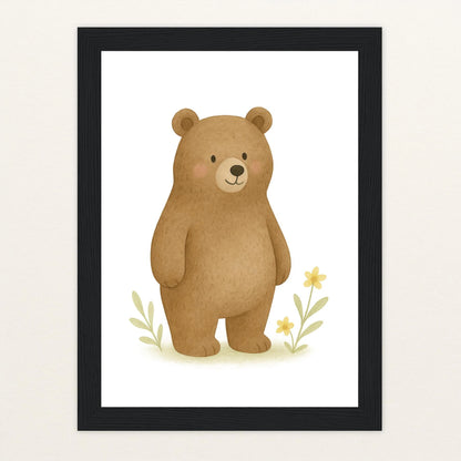 Balu der Bär Poster mit Holzrahmen von tinylearner