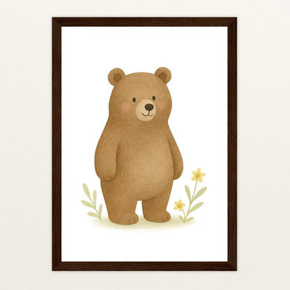 Balu der Bär Poster mit Holzrahmen von tinylearner
