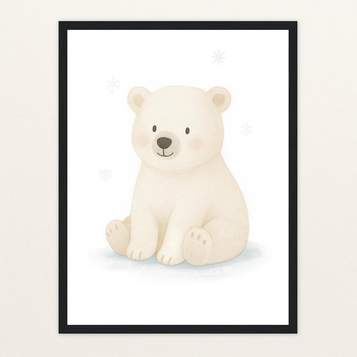 Pummel der Polarbär Poster mit Holzrahmen von tinylearner