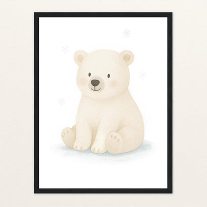 Pummel der Polarbär Poster mit Holzrahmen von tinylearner