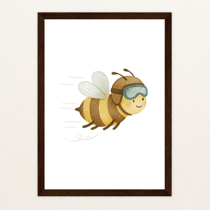 Bibi die Biene Poster mit Holzrahmen von tinylearner