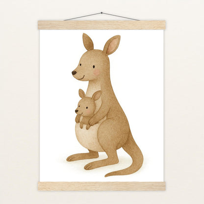 Kängu das Känguru Poster mit Leisten von tinylearner