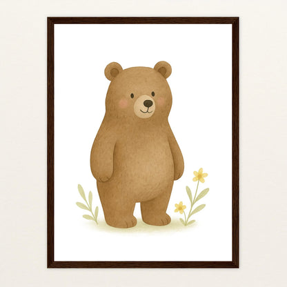 Balu der Bär Poster mit Holzrahmen von tinylearner