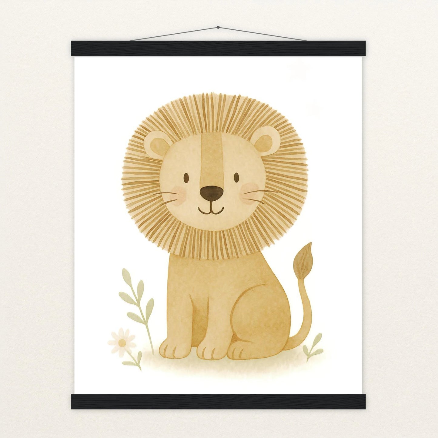 Leo der Löwe Poster mit Leisten von tinylearner