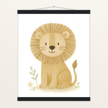 Leo der Löwe Poster mit Leisten von tinylearner