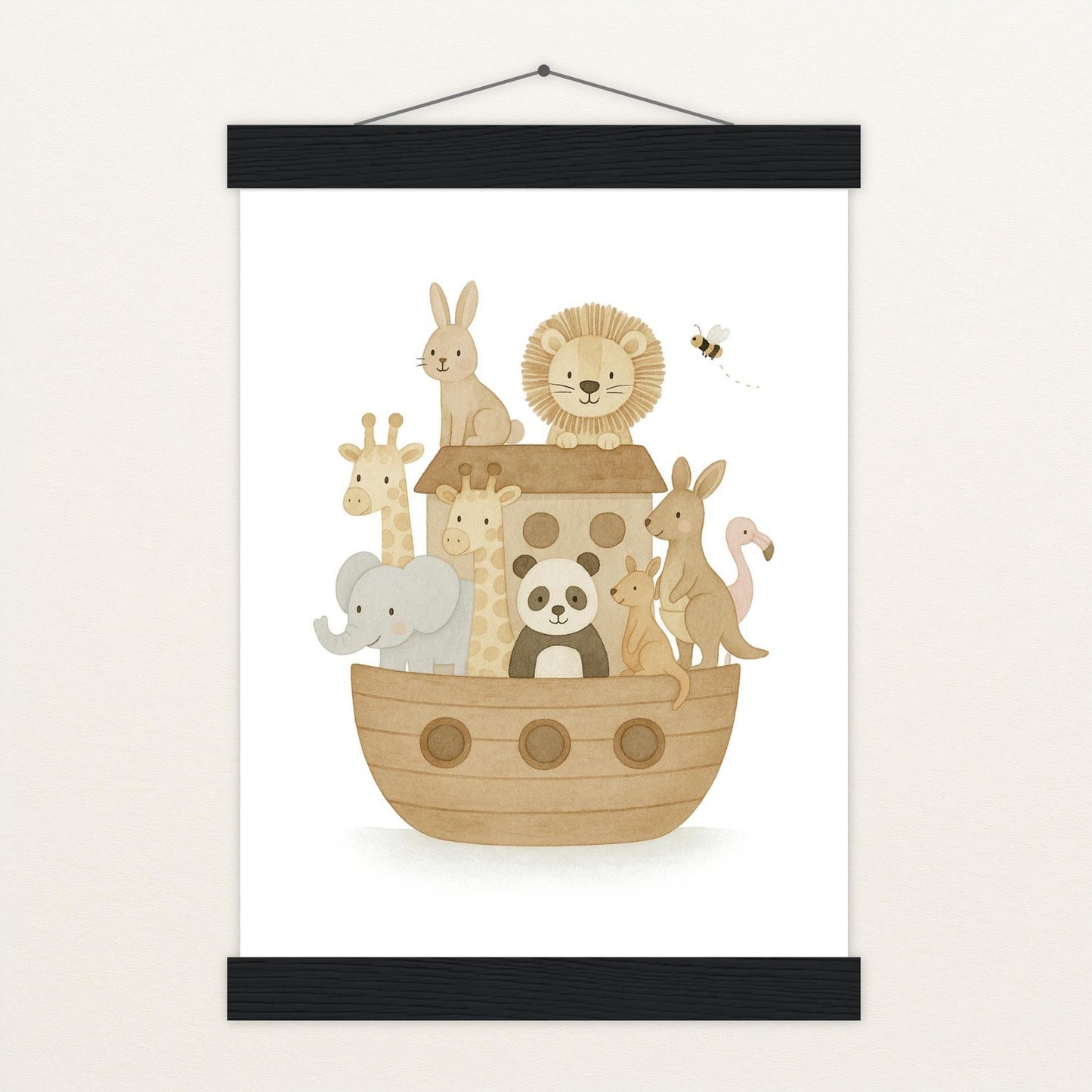 Tierfreunde - Motiv: "Arche Noah" Poster mit Leisten von tinylearner