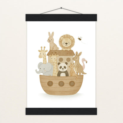 Tierfreunde - Motiv: "Arche Noah" Poster mit Leisten von tinylearner