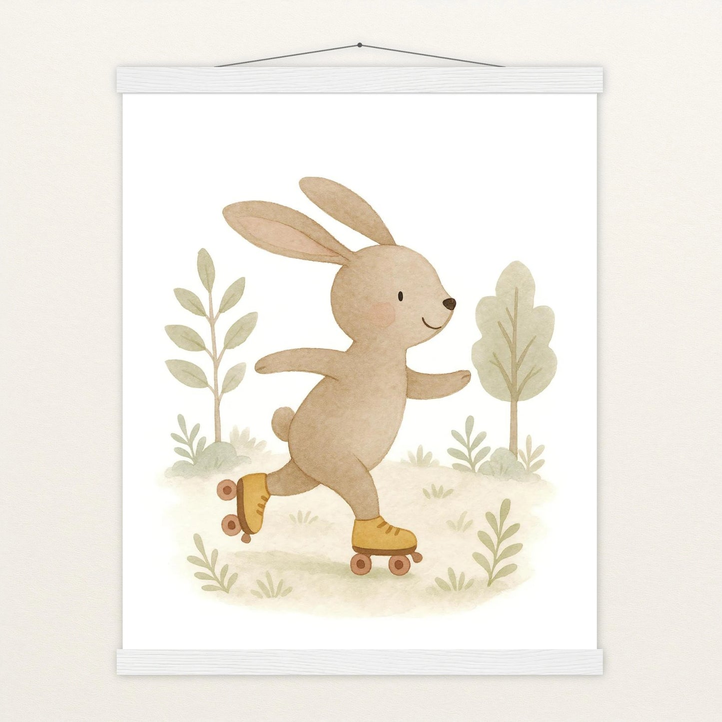 Holly der Hase - Motiv: "Rollschuhe" Poster mit Leisten von tinylearner
