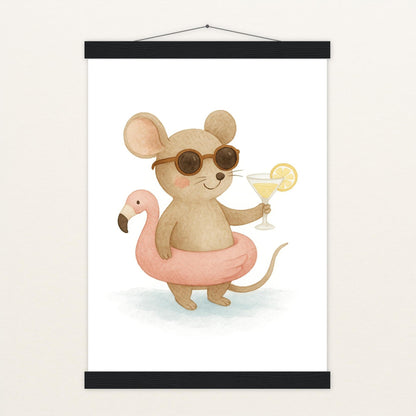 Mimi die Maus - Motiv: "Pooltag" Poster mit Leisten von tinylearner