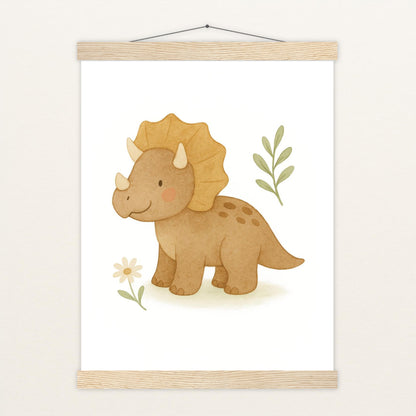 Dinosaurier Triceratops Poster mit Leisten von tinylearner