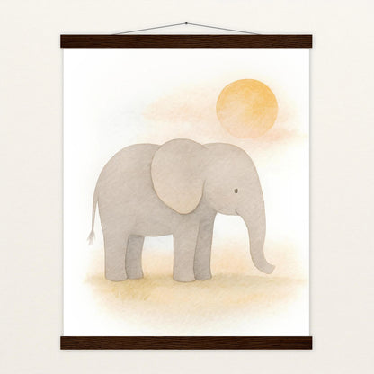 Emil der Elefant - Motiv: "Sonne" Poster mit Leisten von tinylearner