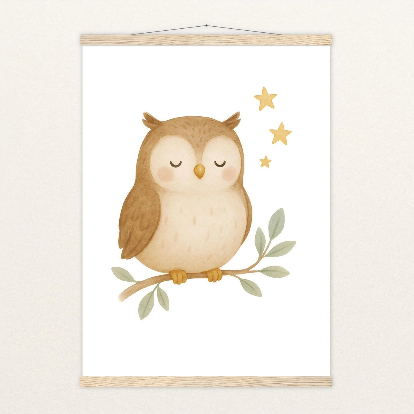 Emmi die Eule Poster mit Leisten von tinylearner