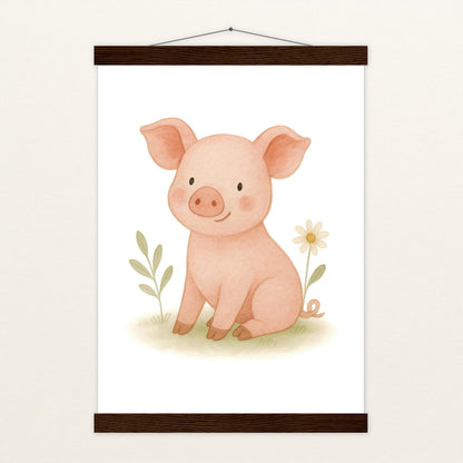 Susi das Schwein Poster mit Leisten von tinylearner