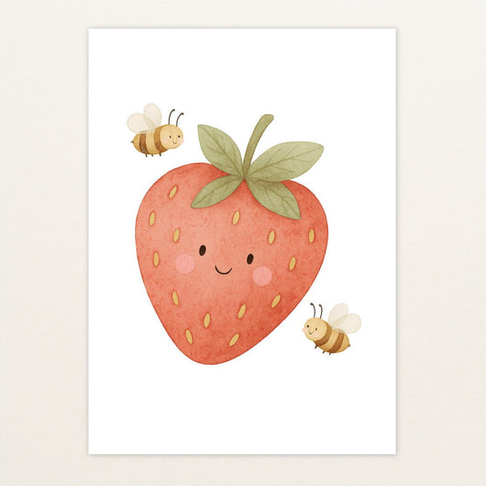 Obst: Erdbeere Poster von tinylearner
