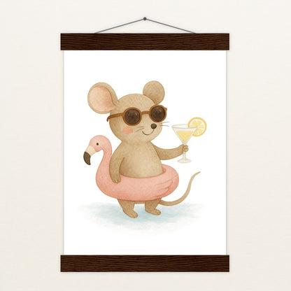 Mimi die Maus - Motiv: "Pooltag" Poster mit Leisten von tinylearner