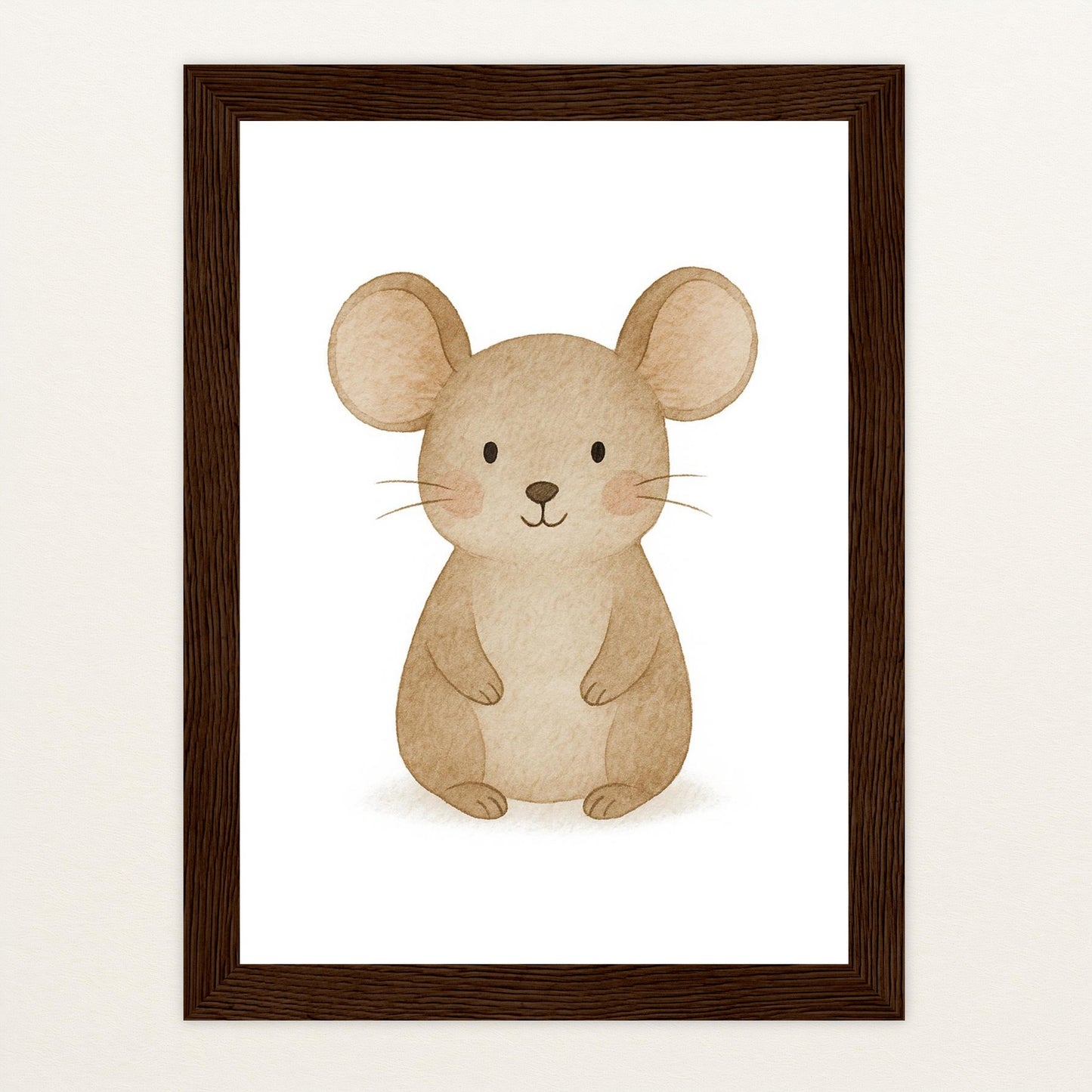 Mimi die Maus Poster mit Holzrahmen von tinylearner