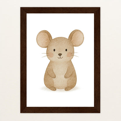 Mimi die Maus Poster mit Holzrahmen von tinylearner