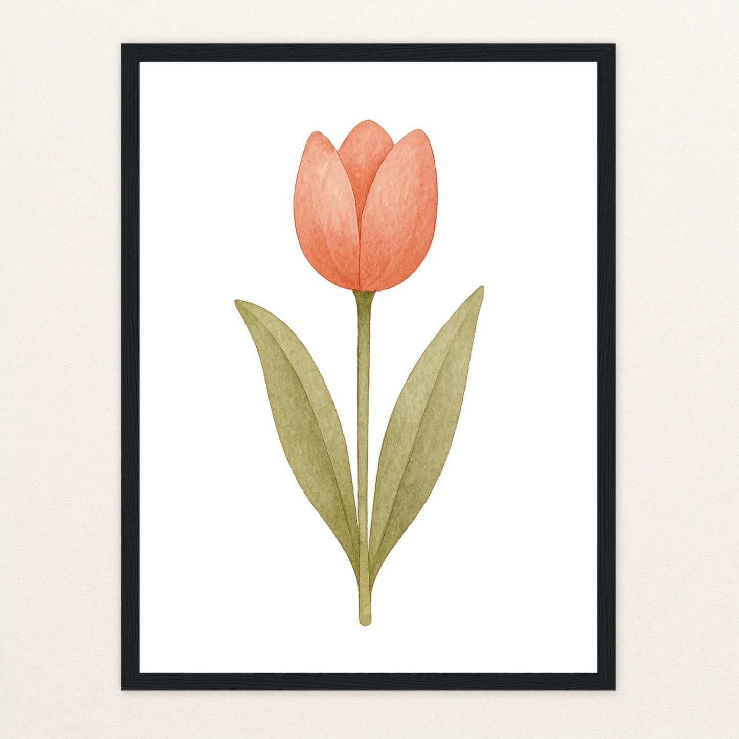 Tulpe Poster mit Holzrahmen von tinylearner