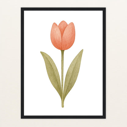 Tulpe Poster mit Holzrahmen von tinylearner