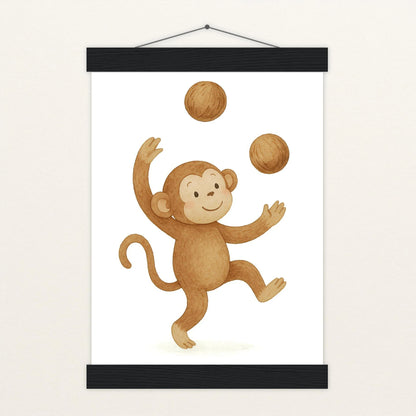Aki der Affe - Motiv: "Kokosnuss" Poster mit Leisten von tinylearner