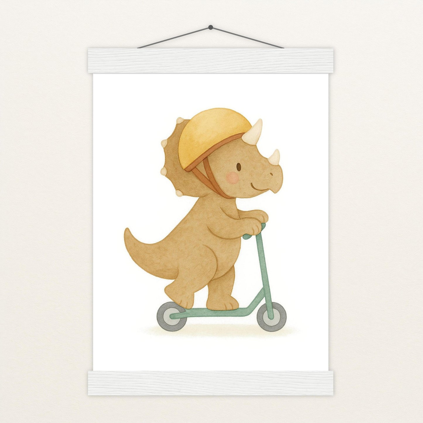 Dinosaurier Triceratops - Motiv: "Roller" Poster mit Leisten von tinylearner