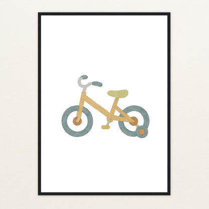 Fahrrad Poster mit Holzrahmen von tinylearner