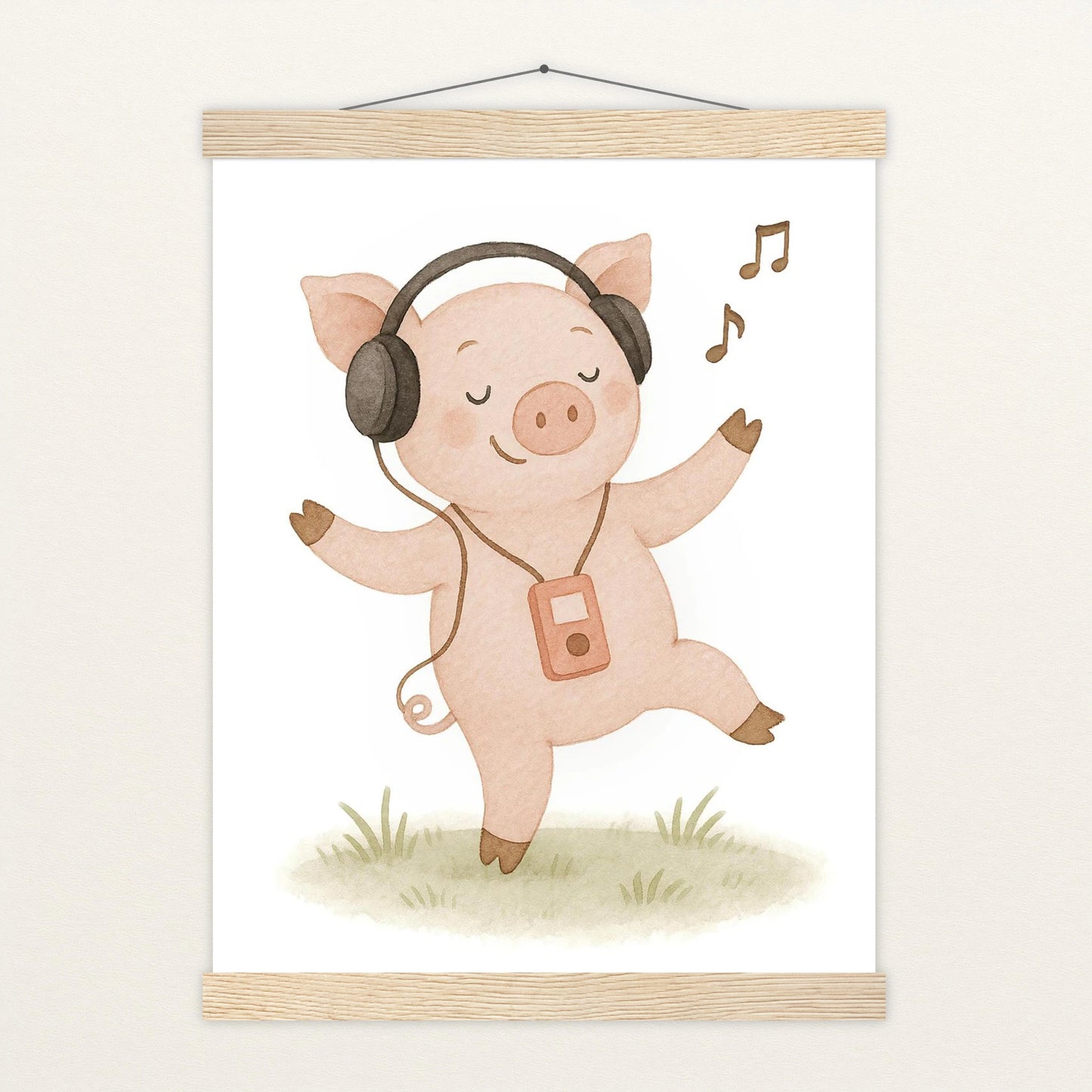 Susi das Schwein - Motiv: "Musik" Poster mit Leisten von tinylearner