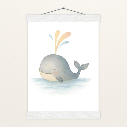 Willi der Wal - Motiv: "Freude" Poster mit Leisten von tinylearner