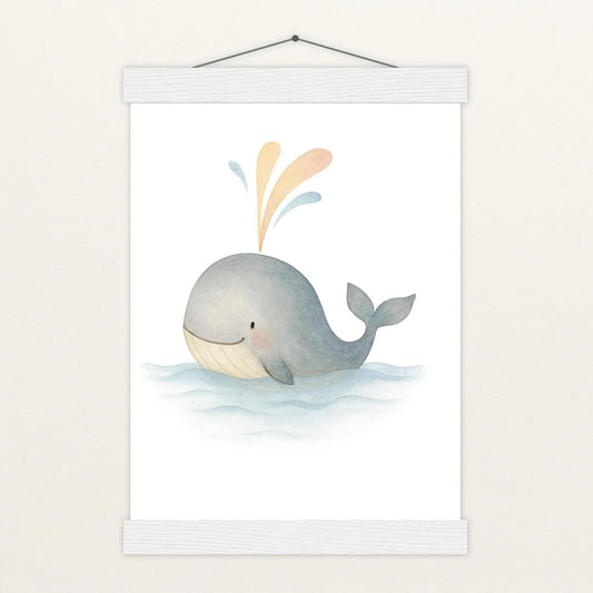 Willi der Wal - Motiv: "Freude" Poster mit Leisten von tinylearner