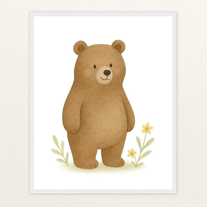 Balu der Bär Poster mit Holzrahmen von tinylearner