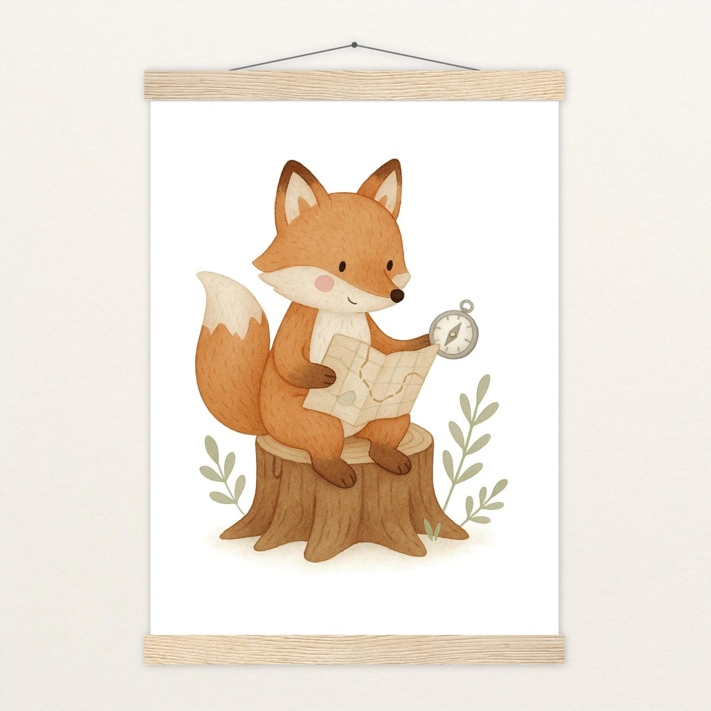 Finnegan der Fuchs - Motiv: "Abenteuerlust" Poster mit Leisten von tinylearner