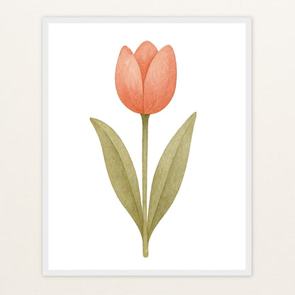 Tulpe Poster mit Holzrahmen von tinylearner