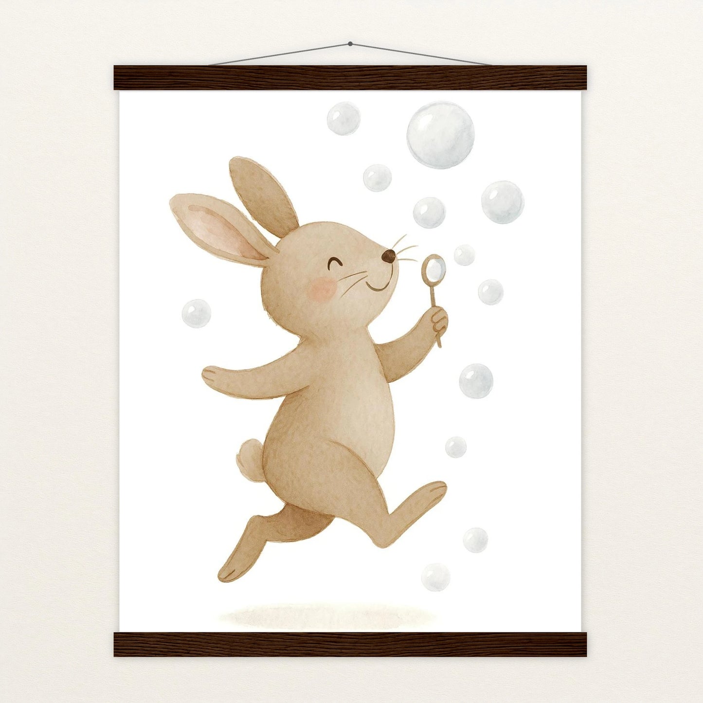 Holly der Hase - Motiv: "Seifenblasen" Poster mit Leisten von tinylearner
